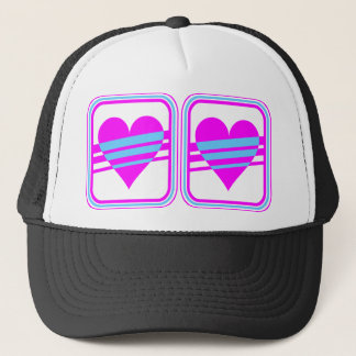 Gorra De Camionero Corey Tiger 80s Vintage Corazón y Rayas