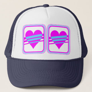 Gorra De Camionero Corey Tiger 80s Vintage Corazón y Rayas