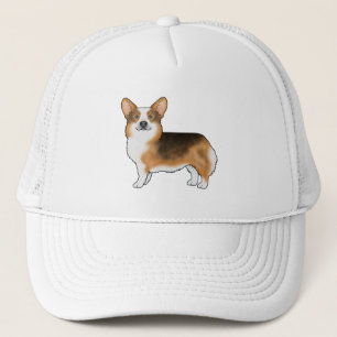 Gorra De Camionero Corgi Galés Pembroke Tricolor Cabeza Roja Perro Li