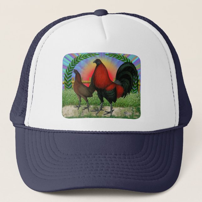 Gorra De Camionero Corona de aves de pelea (Anverso)