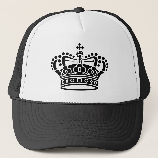 Gorra De Camionero Corona Real - Negro (Anverso)