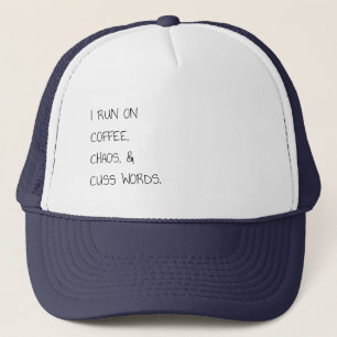 Gorra De Camionero Corre en café caos Cuss Words Divertido regalo de 