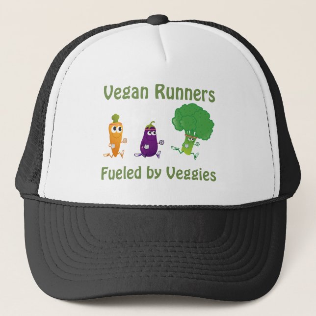 Gorra De Camionero Corredoras Vegan - Alimentadas Por Vegetales (Anverso)