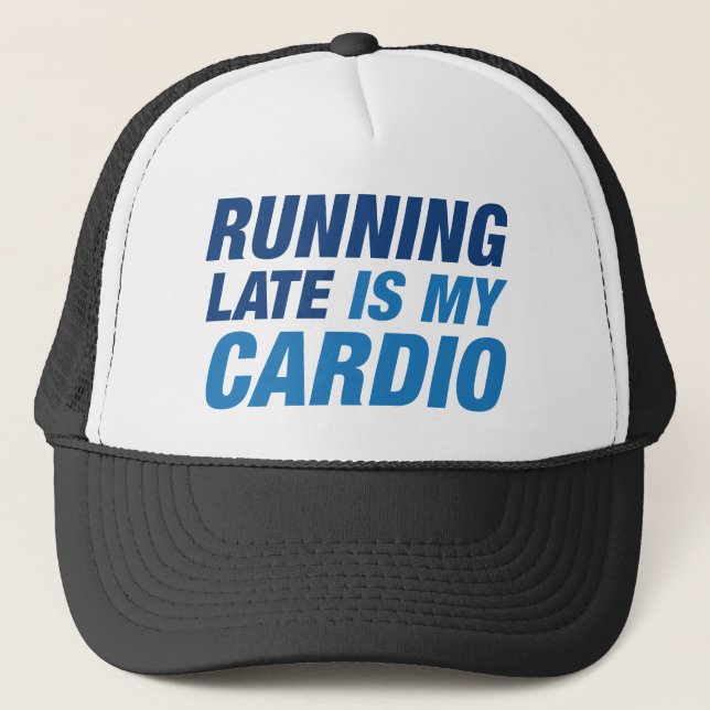 Gorra De Camionero Correr tarde es mi cardio (Anverso)
