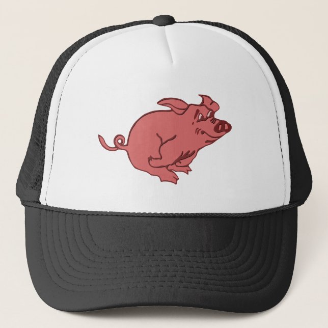Gorra De Camionero corriendo cerdo running pig (Anverso)