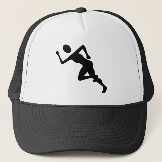 Gorra De Camionero Corriendo - Negro (Anverso)