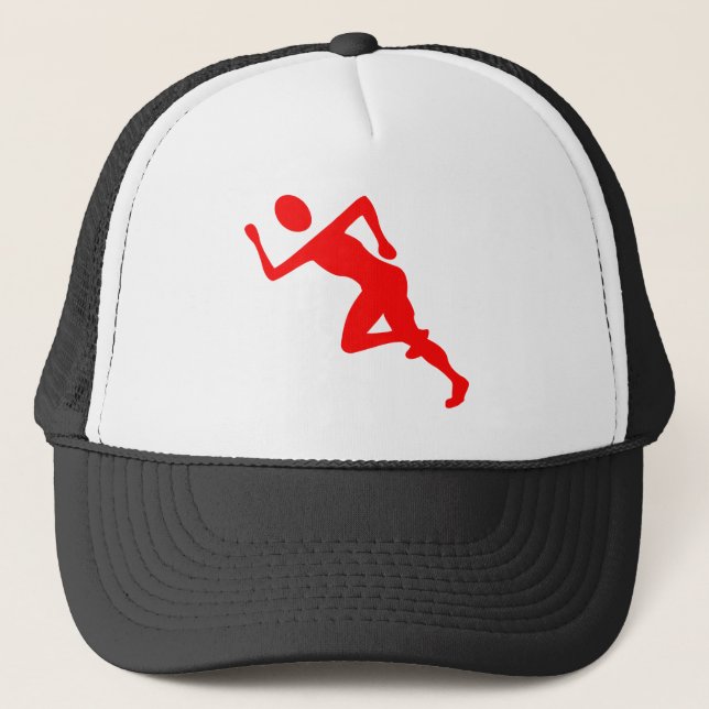 Gorra De Camionero Corriendo - Rojo (Anverso)