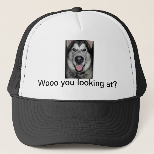 Gorra De Camionero Cortéjele que mira. Malamute de Alaska (Anverso)