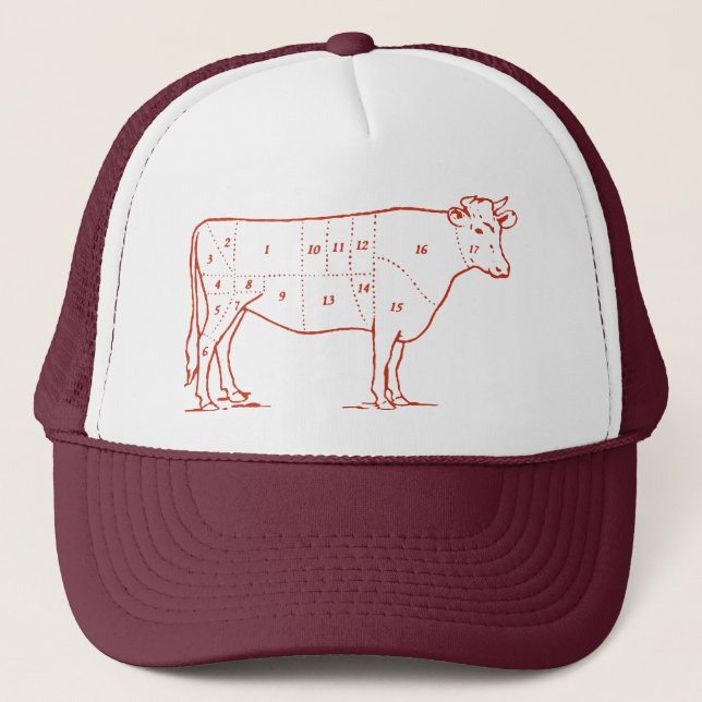Gorra De Camionero Cortes retros de la carne de vaca (Anverso)