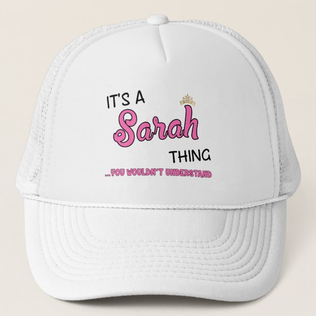 Gorra De Camionero Cosa de Sarah que no entenderías (Anverso)