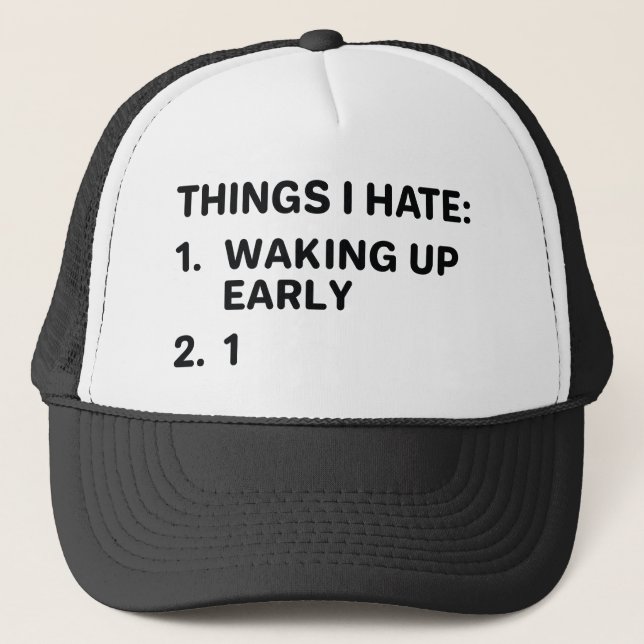 Gorra De Camionero Cosas que odio (Anverso)