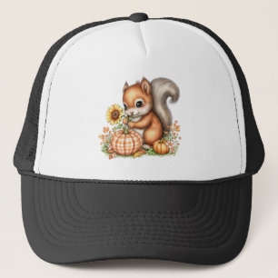 Gorra De Camionero Cosecha de Otoño Ardilla Bebé Linda