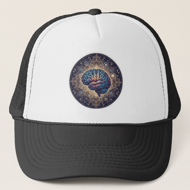 Gorra De Camionero Cosmic Mind Mandala – Abstract Brain Art (Anverso)