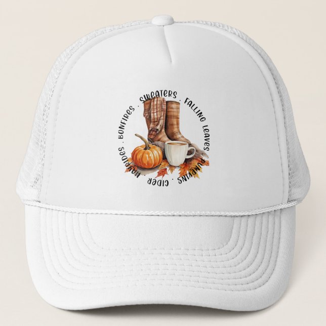 Gorra De Camionero Cosmopolita - Boots, especias de calabaza, hoguera (Anverso)