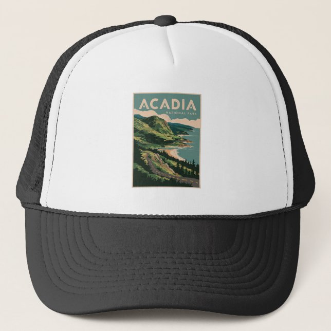 Gorra De Camionero Costa del Parque Nacional de Acadia (Anverso)