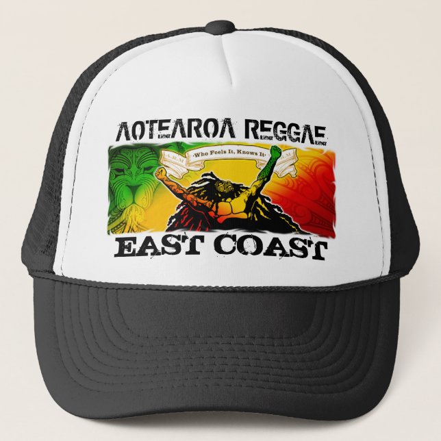 GORRA DE CAMIONERO COSTA ESTE DE AOTEAROA REGGAA (Anverso)