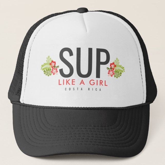 Gorra De Camionero Costa Rica: Levántate como un Chica (Anverso)