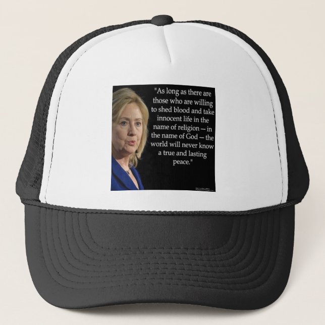 Gorra De Camionero Cota de Hillary Clinton sobre religión (Anverso)