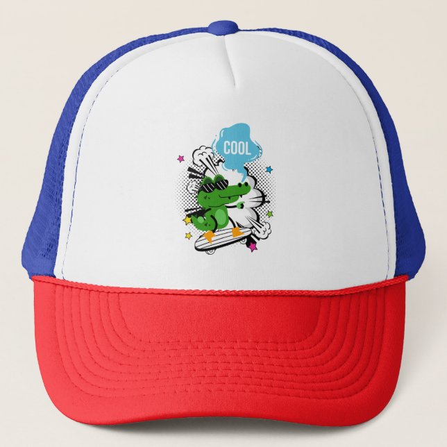 Gorra De Camionero cotización de cocodrilo fresco (Anverso)