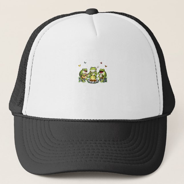 Gorra De Camionero Cottagecore Aesthetic Frogs Camping Forest Goblinc (Anverso)