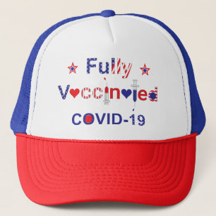Gorra De Camionero COVID-19 completamente vacunado en estrellas y ray
