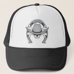 Gorra De Camionero Cowboy Skull Horseshoe