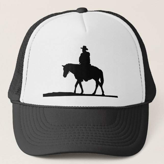 Gorra De Camionero Cowboy Western Horse Back Rider Silhouette (Anverso)