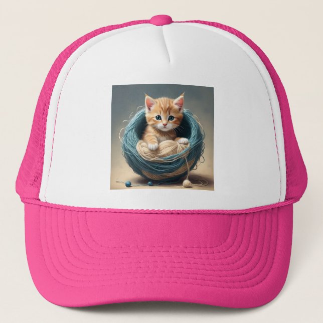 Gorra De Camionero "Cozy Cuddle: El triste retiro del gatito" (Anverso)