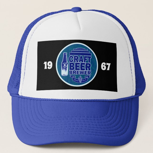 Gorra De Camionero Craft Beer Brewer -Logo Azul 1967 (Anverso)