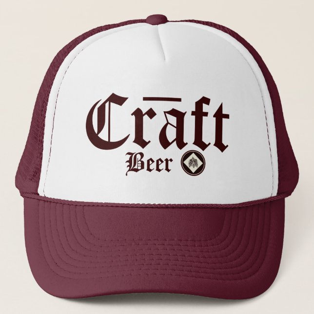 Gorra De Camionero Craft Beer Hops Burgundy (Anverso)