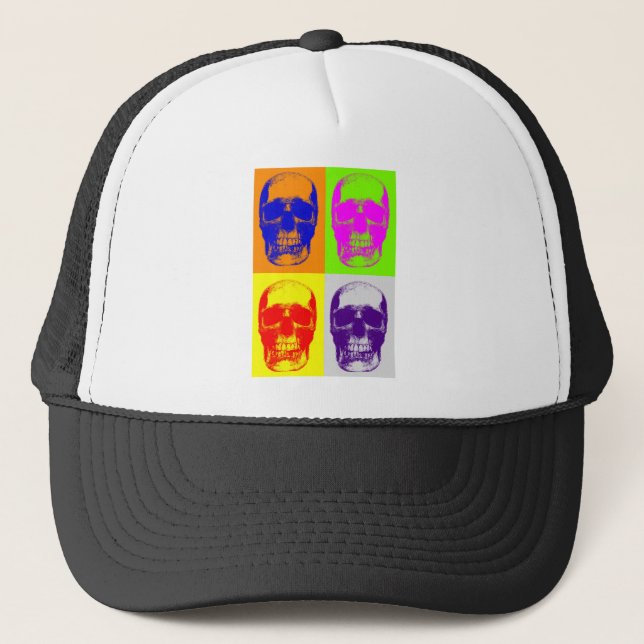 Gorra De Camionero Cráneo de arte pop (Anverso)