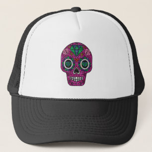 Gorra De Camionero cráneo de azúcar purpurina rosa