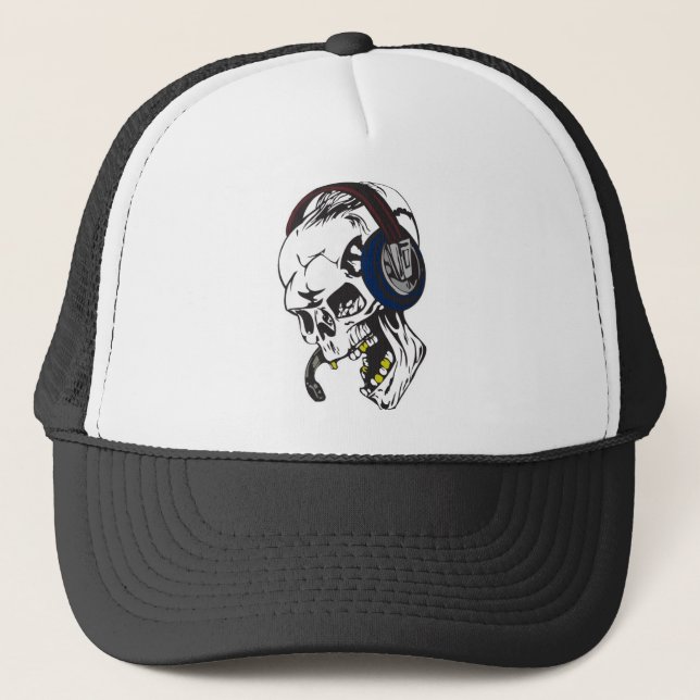 Gorra De Camionero cráneo de dee jay hardcore (Anverso)