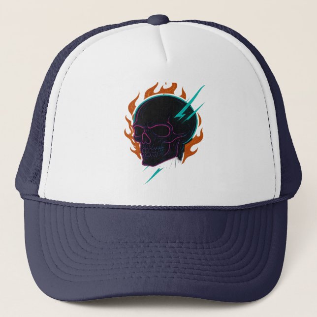 Gorra De Camionero cráneo de fuego (Anverso)