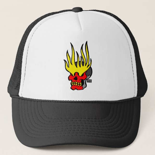 Gorra De Camionero Cráneo de llamas (Anverso)