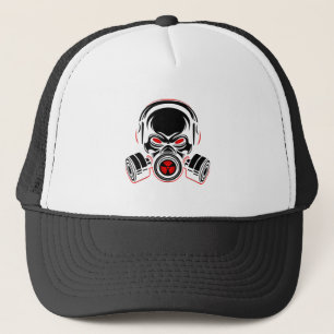 Gorra De Camionero Cráneo de máscara de gas de Halloween