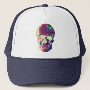 Gorra De Camionero Cráneo de neón abstracto: Caos vibrante