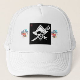 Gorra De Camionero Cráneo de pirata retro con huesos cruzados estétic