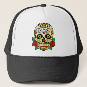 Gorra De Camionero Cráneo del azúcar con los rosas