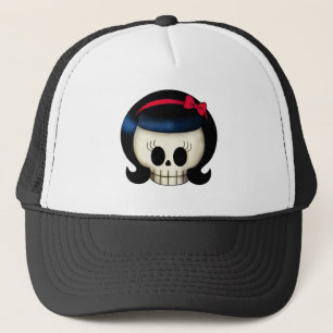 Gorra De Camionero Cráneo del chica del Rockabilly