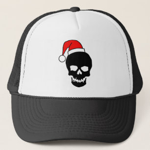 Gorra De Camionero Cráneo negro del navidad