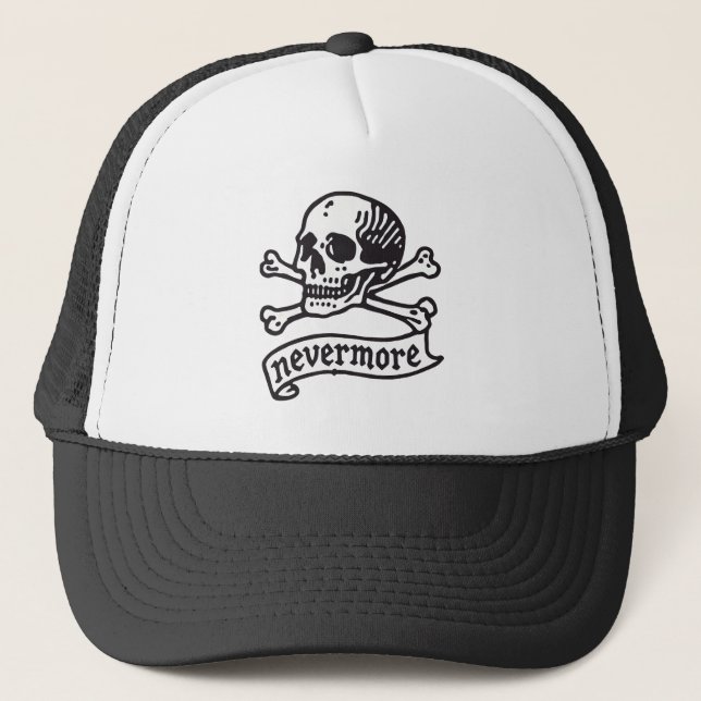 Gorra De Camionero Cráneo Nevermore (Anverso)
