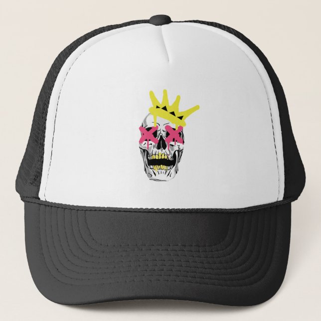 Gorra De Camionero Cráneo Regal: Arte De Ojo X Rosa (Anverso)