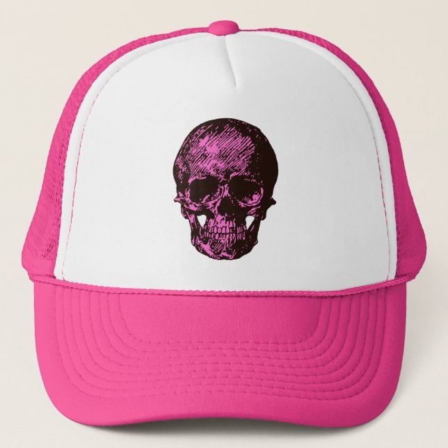 Gorra De Camionero Cráneo rosa (Anverso)