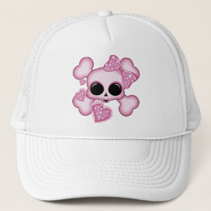 Gorra De Camionero Cráneo Rosa Lindo