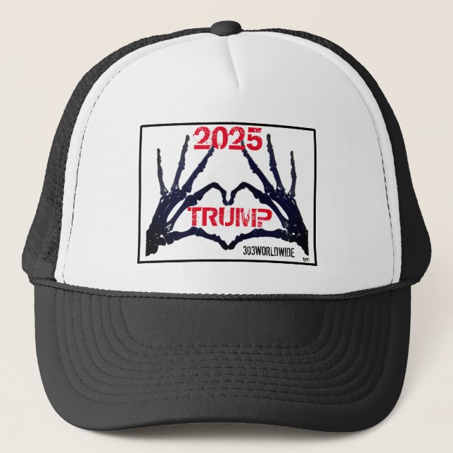 Gorra De Camionero Cráneo "TRUMP 2025" Manos T (Anverso)