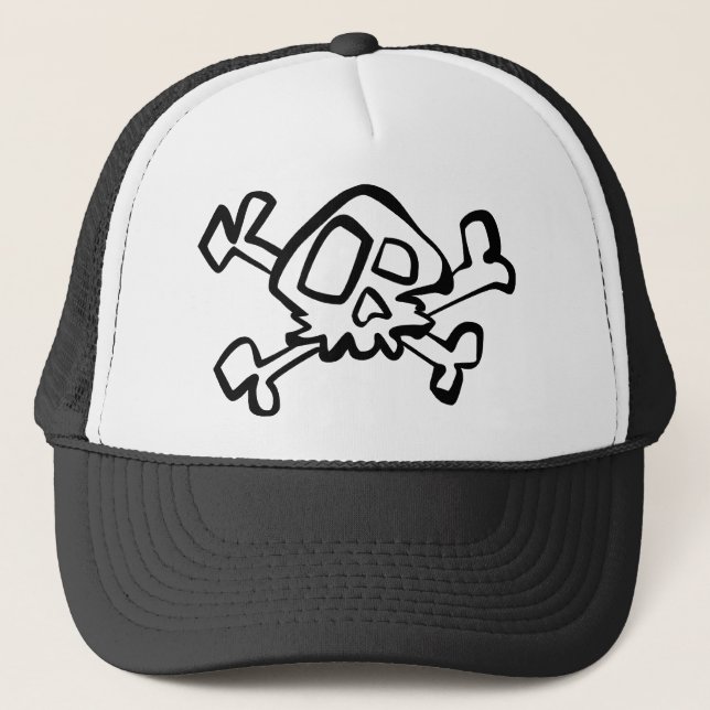 Gorra De Camionero Cráneo y bandera pirata (Anverso)