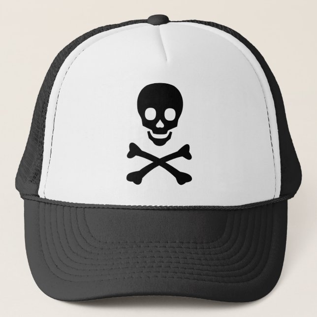 Gorra De Camionero Cráneo y bandera pirata (Anverso)
