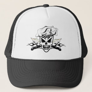 Gorra De Camionero Cráneo y cuchillos llameantes 2 del cocinero del