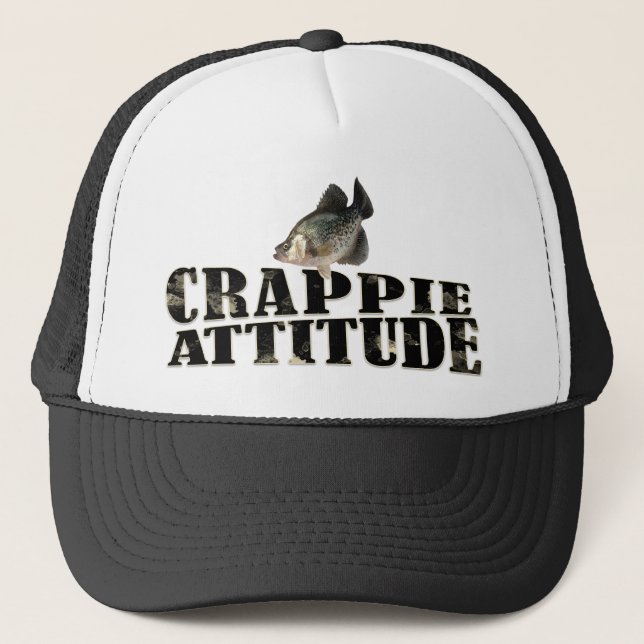 Gorra De Camionero Crappie Attitude Funny Pesca (Anverso)